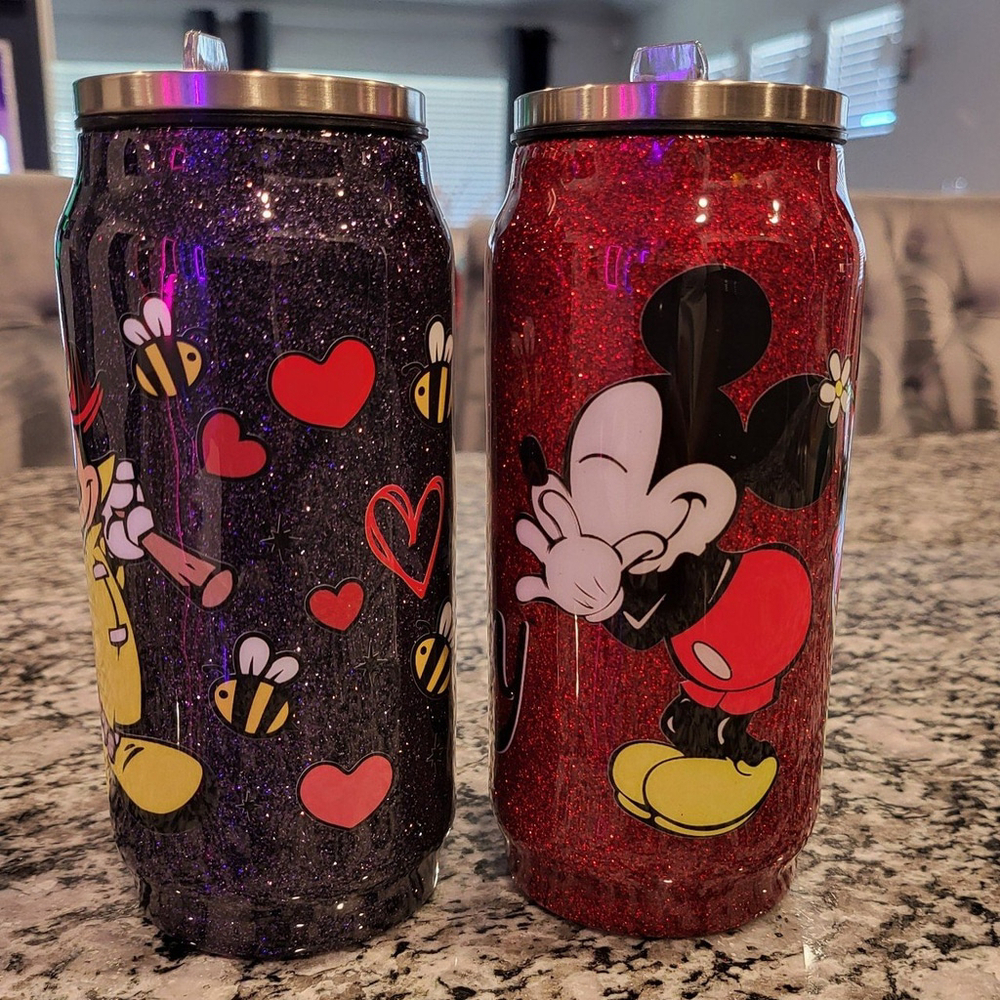Disney set of two 12oz soda can tumblers - Picture 3 of 12